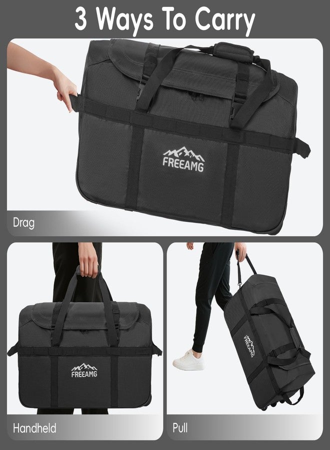 FREEAMG 116L Foldable Rolling Duffel Bag with 3 Wheels And Handle, 30 inch Large Travel Duffle Bag for Travel, Camping, Outdoors - Image 4